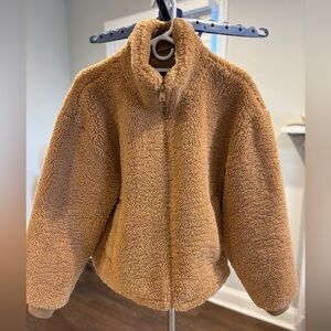 Chestnut Sherpa Zip Up Teddy Jacket